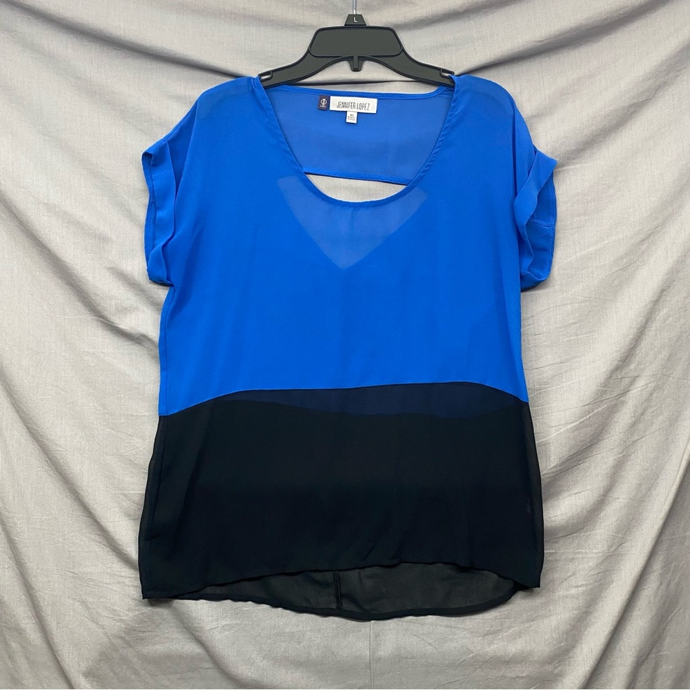 Jennifer Lopez See‎ Through Top Blue & Black Size | XS
